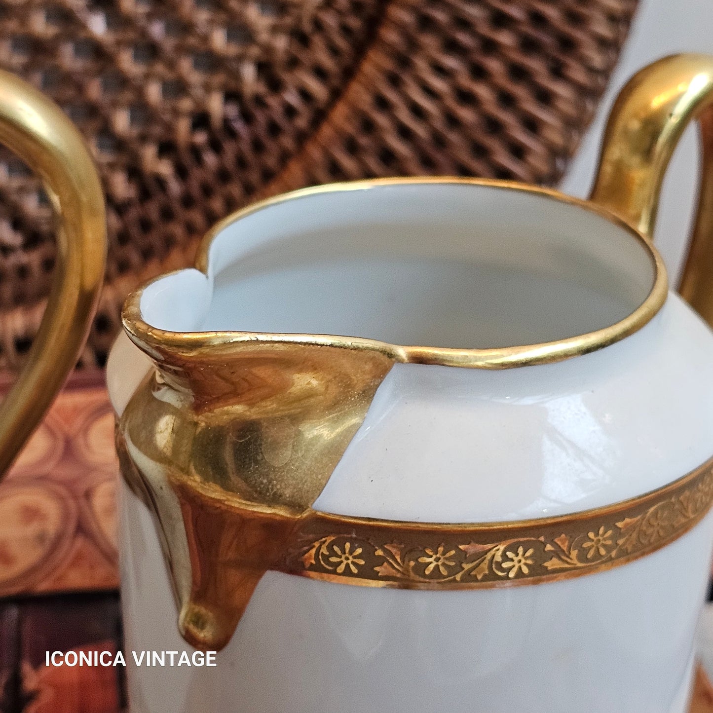 Juego de café DRB Limoges doble oro clásico