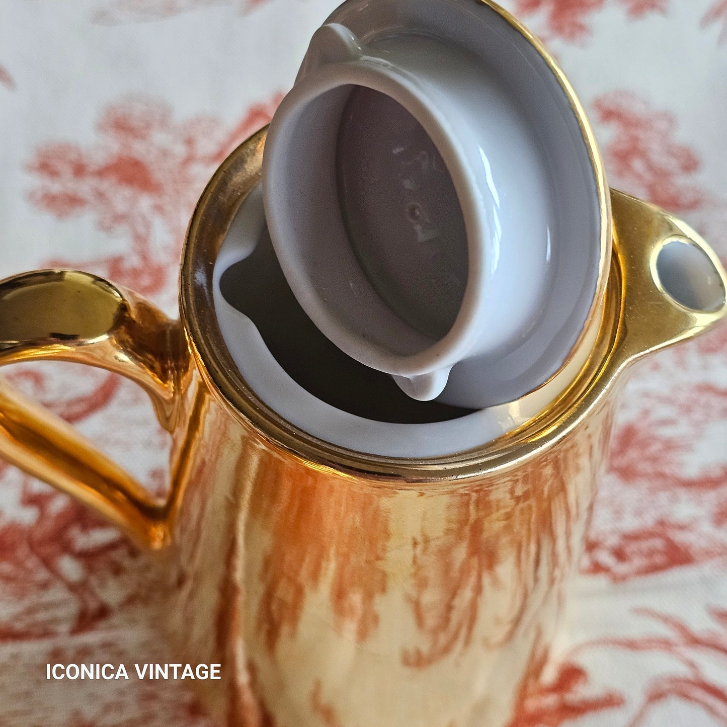Servicio de té y café inglés dorado años 60