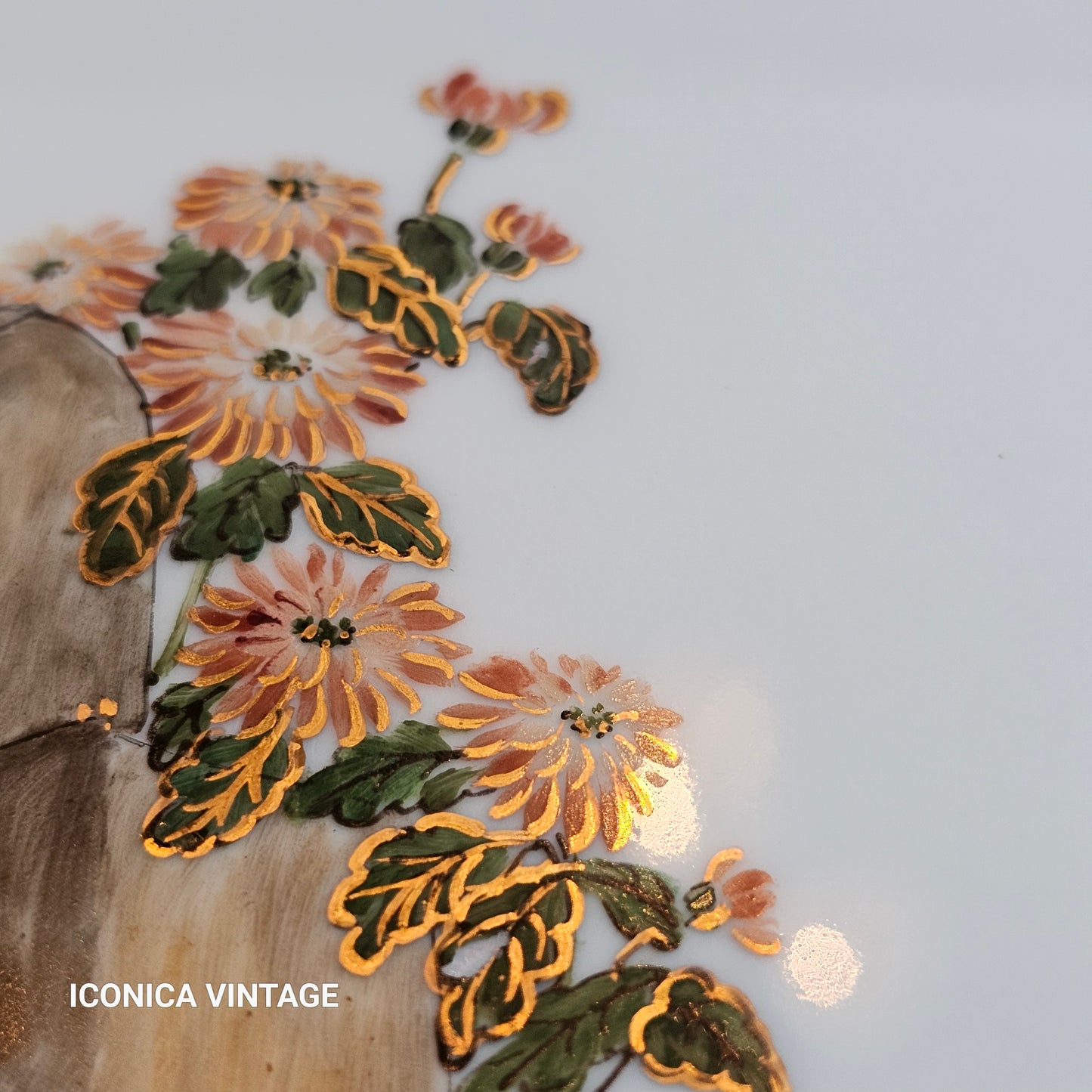 Vajilla de porcelana alemana pintada a mano con paisajes orientales