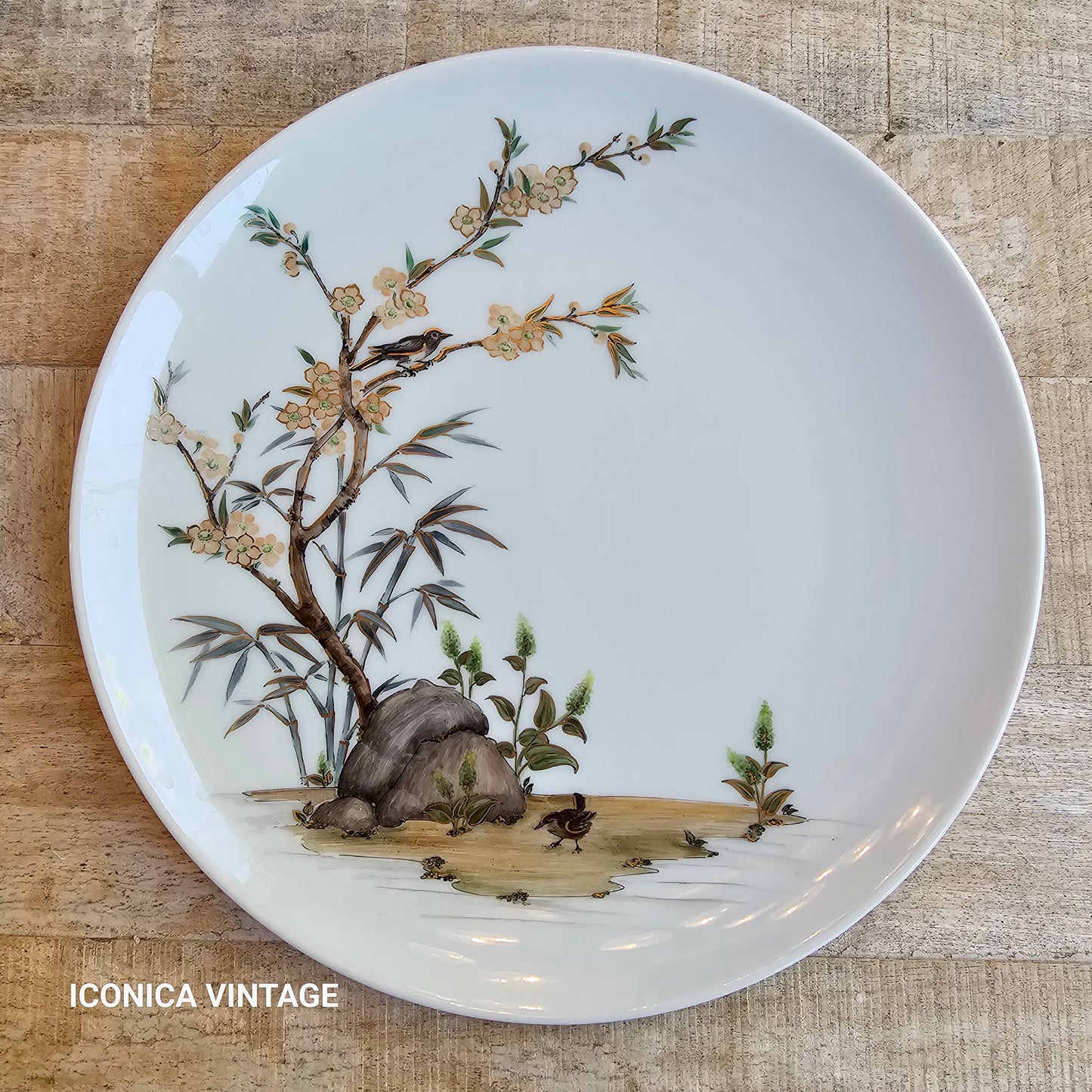 Vajilla de porcelana alemana pintada a mano con paisajes orientales
