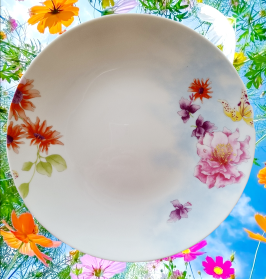 platos porcelana de limoges multicolor flores medard de noblat vent de fleur
