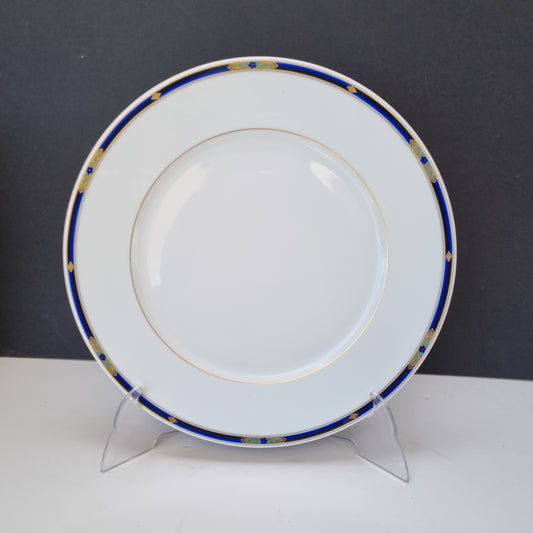 Set de 6 bajoplatos de porcelana decorada en azules y oro