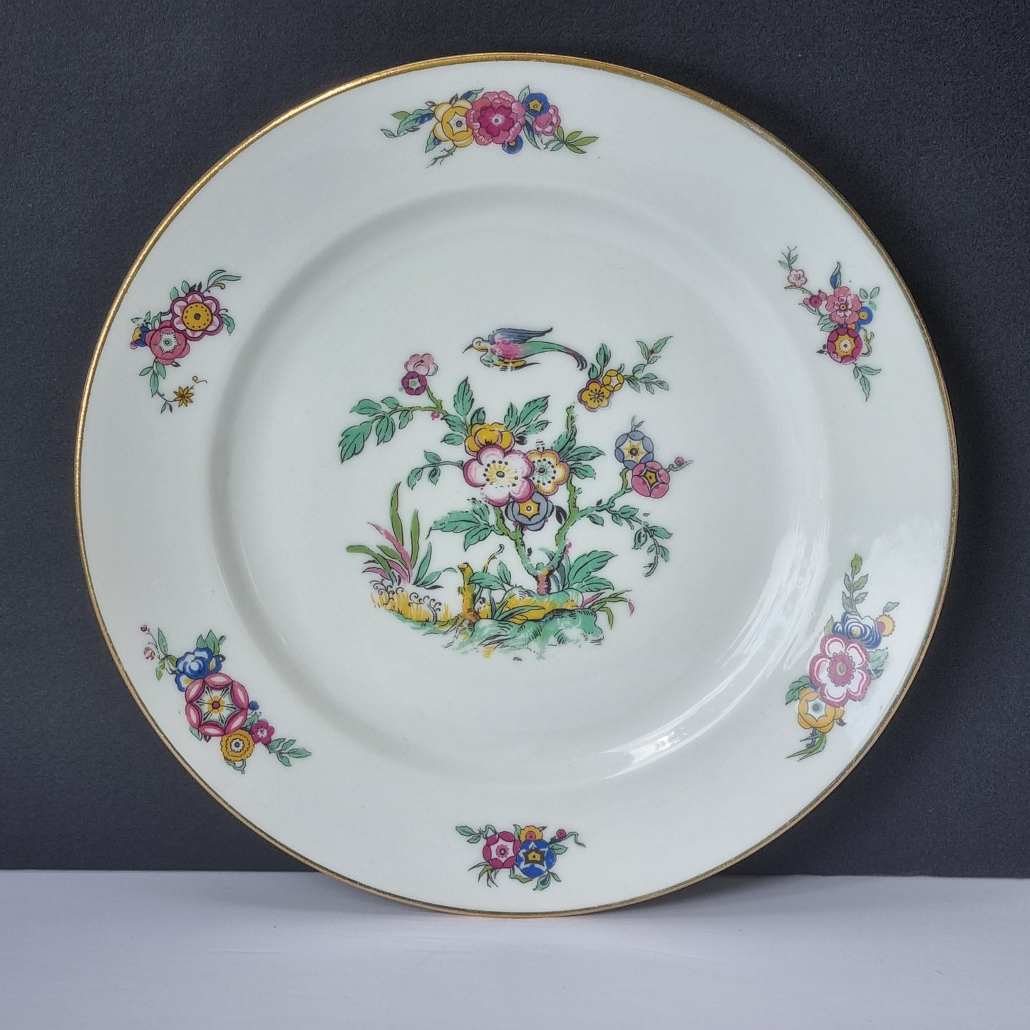 Set de 10 platos llanos de porcelana de Limoges, Charles Ahrenfeldt