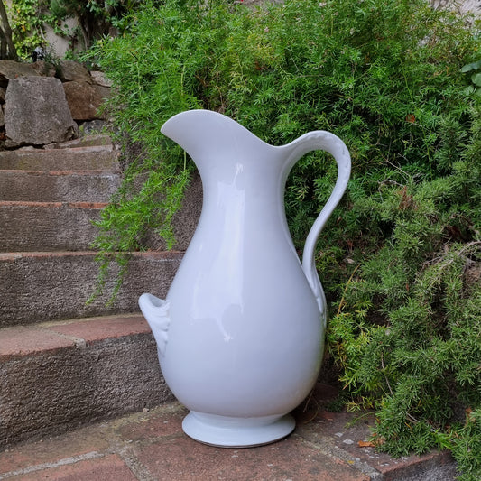Gran jarra decorativa cerámica blanca francesa