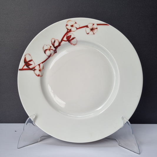 Platos_Porcelana_Francesa_Flor_algodon Roja