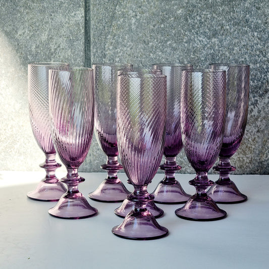 juego de copas de champagne color violeta