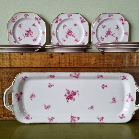 juego de postre octogonal Lanternier rosa