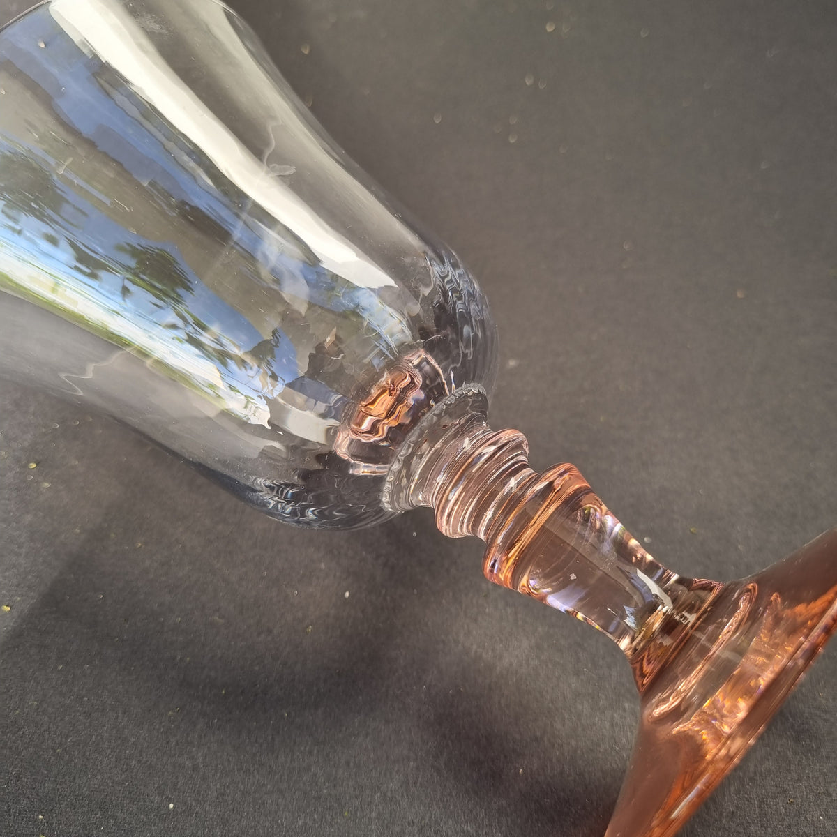 ocho copas de cristal rose