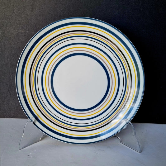 platos de porcelana de verano a rayas multicolor