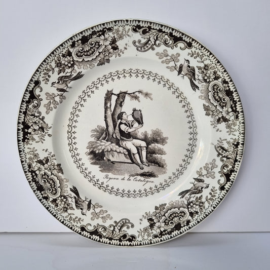 platos de postre Creil et Montereau Paisanos regiones