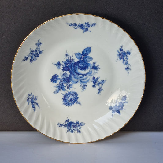 set de 12 platos hondos porcelana de limoges con flores azules